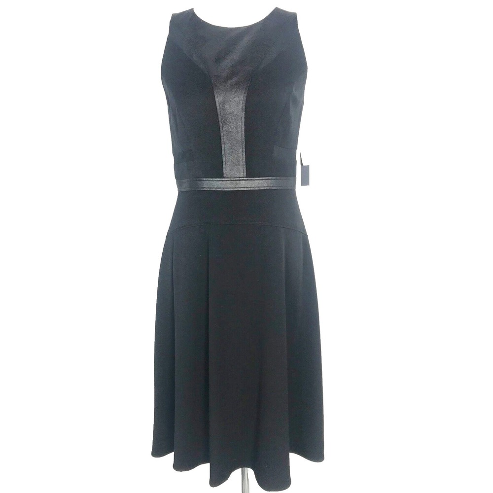 Cynthia Steffe Dress Womens 6 Black Sleeveless Mesh Panel Cocktail Party New